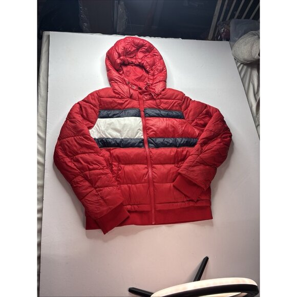 Tony Hilfiger Men’s Medium Puffer Jacket Red,white And Blue - Picture 1 of 10